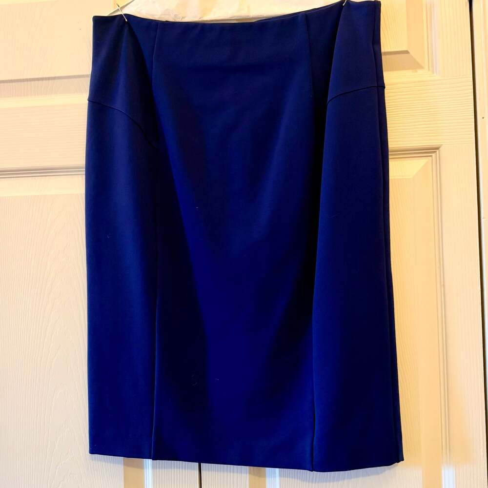 G.I.L.I. Royal Blue Milano Ponte Knit Seamed Pencil Skirt Size 14 LIKE NEW